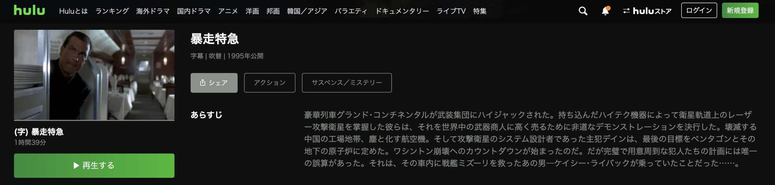 暴走特急 Hulu 視聴方法