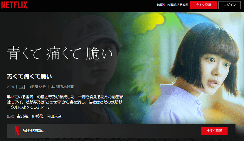 青くて痛くて脆いnetflix