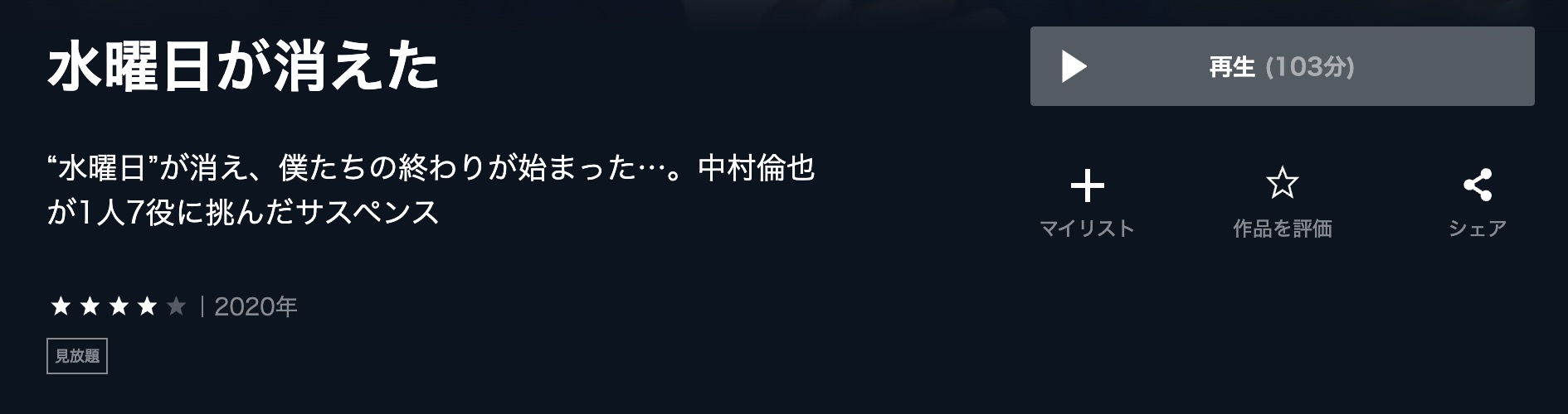 水曜日が消えた U-NEXT 映画視聴方法