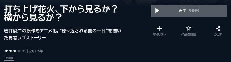 打ち上げ花火、下から見るか？横から見るか？U-NEXT